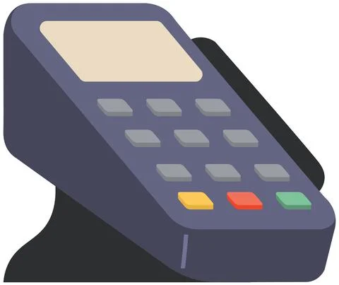 Device for contactless payment with buttons. Pos terminal, NFC technology, pay Stock Illustration