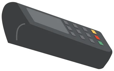 Device for contactless payment with buttons. Pos terminal, NFC technology, pay Stock Illustration