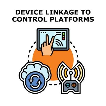 Device control linking to cloud platforms wirelessly Stock Illustration