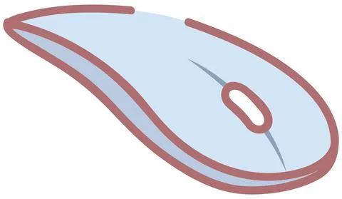 Device for controlling cursor and giving commands to pc, laptop. Computer mouse Stock Illustration