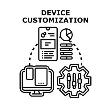 Device customization and settings for personalized digital experience Illustrazione stock