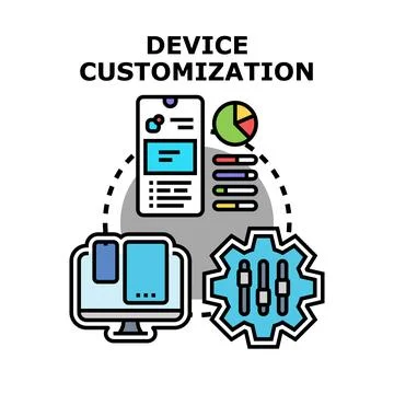 Device customization and settings for personalized digital experience Stock Illustration
