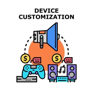 Device customization process for user preferences concept Stock Illustration