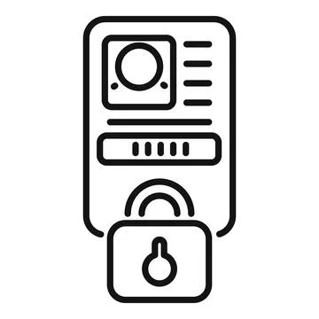 Device data password icon outline vector. Legal key Stock Illustration