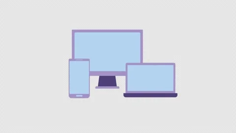 Device desktop mobile laptop concept icon loop animation video with alpha c.. Stock Footage 277177869