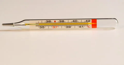 Device for determining the temperature of the thermometer Stock Footage 142403909