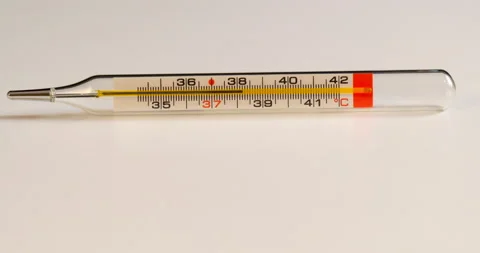 Device for determining the temperature of the thermometer Stock Footage 142405984