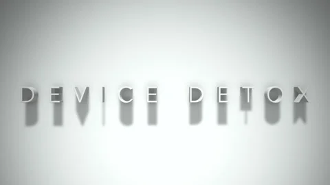 Device detox 3D title animation white text on a white background Vídeo Stock 299374644