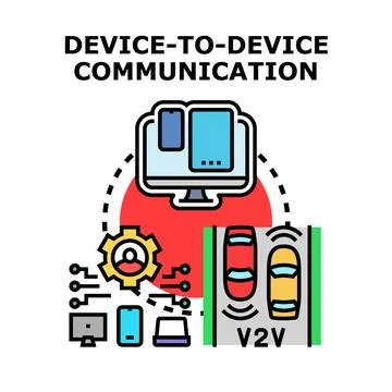 Device to device communication across integrated network technologies Illustrazione stock