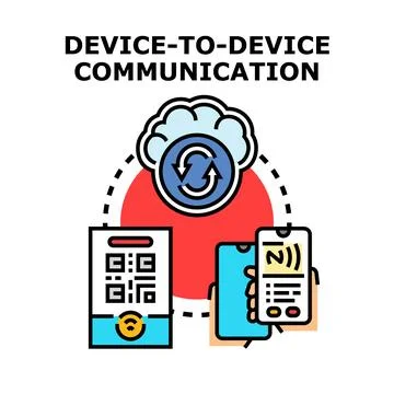 Device to device communication networking and digital data exchange 库存插图
