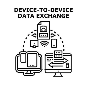 Device to device data exchange technology concept Stock Illustration