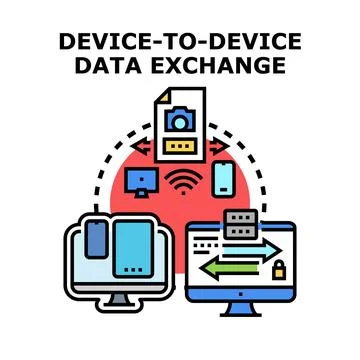 Device to device data exchange technology concept Stock Illustration