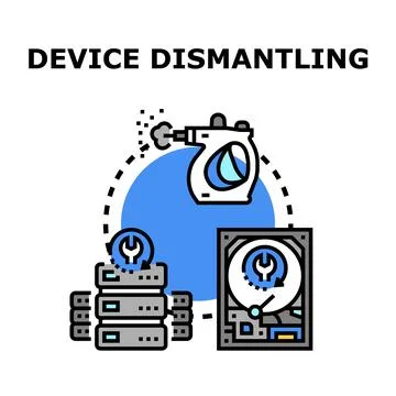 Device disassembly and service concept illustration Stock Illustration