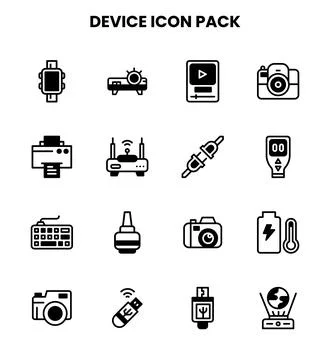 Device DuoTone Set Icons Pack Stock Illustration