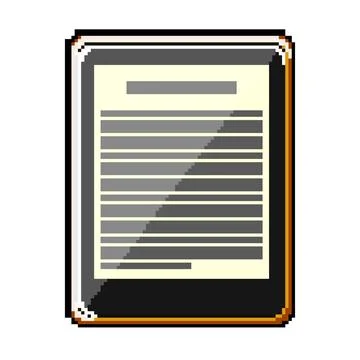 Device ebook reader pixel art vector illustration Stock Illustration