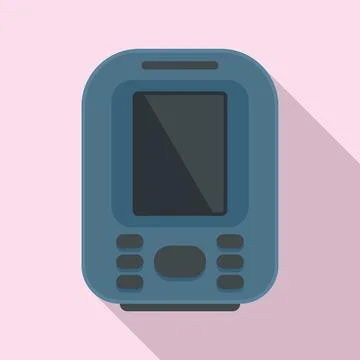 Device echo sounder icon, flat style Stock Illustration