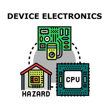 Device electronics measuring risk and safety Stock Illustration