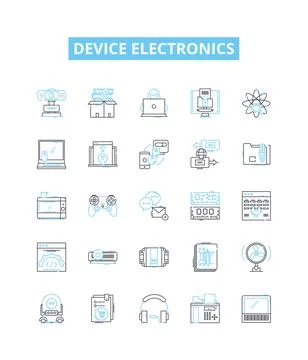 Device electronics vector line icons set. Electronics, Device, Computing Stock Illustration