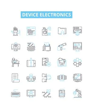 Device electronics vector line icons set. Electronics, Device, Computing Ilustração Stock