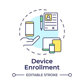 Device enrollment multi color concept icon Stock Illustration