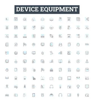 Device equipment vector line icons set. Device, Equipment, Electronics, Gadget Stock Illustration