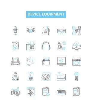 Device equipment vector line icons set. Device, Equipment, Electronics, Gadget Stock Illustration
