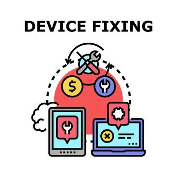 Device fixing and repair service concept Stock Illustration