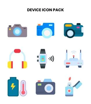 Device Flat Bundle Icons Pack Stock Illustration