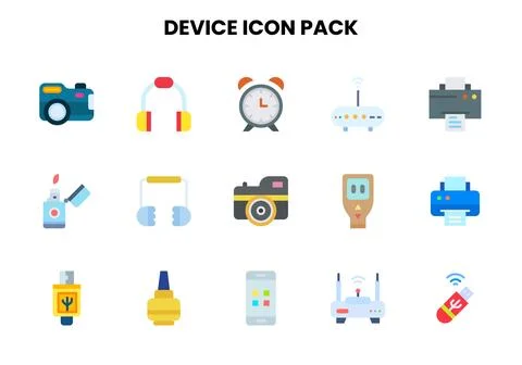 Device Flat Graphics Icons Pack Illustrazione stock