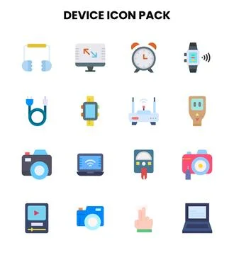 Device Flat Icons Pack Stock Illustration