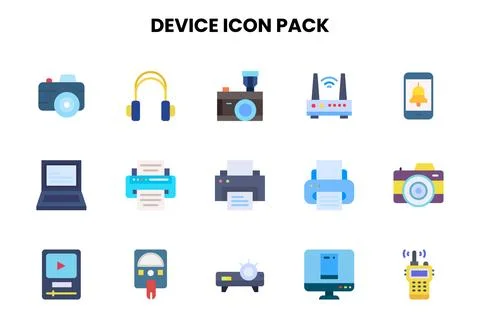 Device Flat SVG Icons Pack Illustrazione stock
