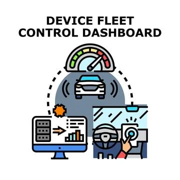 Device fleet control dashboard management system Illustrazione stock