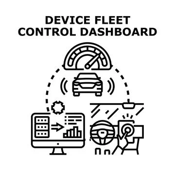 Device fleet control dashboard management system Stock Illustration