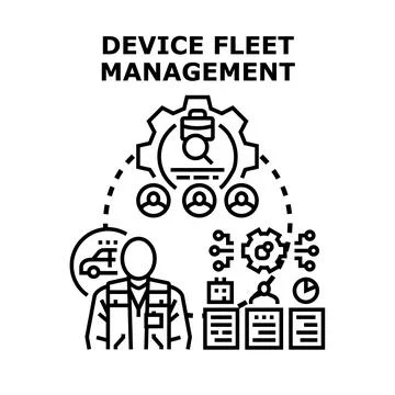 Device fleet management system optimizing logistics and personnel 스톡 일러스트