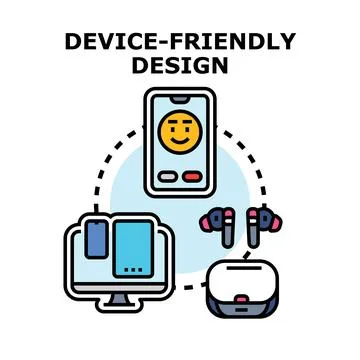 Device friendly design concept with various gadgets 스톡 일러스트