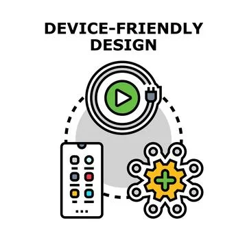 Device friendly design providing seamless multimedia experience 스톡 일러스트