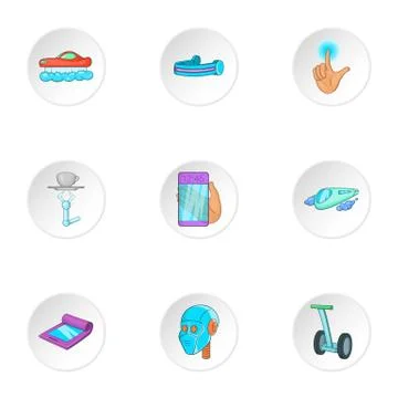 Device of future icons set, cartoon style Stock Illustration