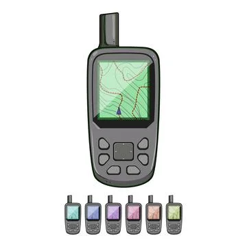 Device gandheld gps cartoon vector graphic Stock Illustration