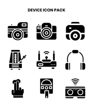 Device Glyph Graphics Icons Pack Stock Illustration