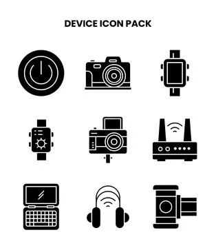 Device Glyph Graphics Icons Pack Stock Illustration
