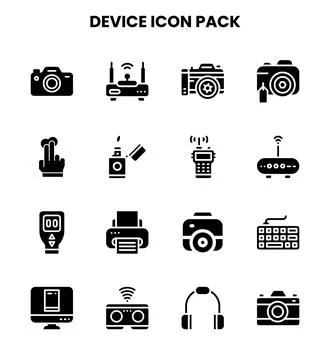Device Glyph Scalable Icons Pack Stock Illustration