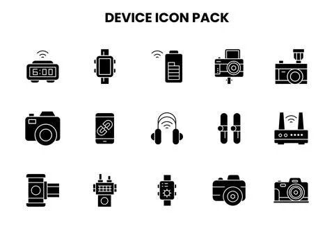 Device Glyph Scalable Icons Pack Stock Illustration