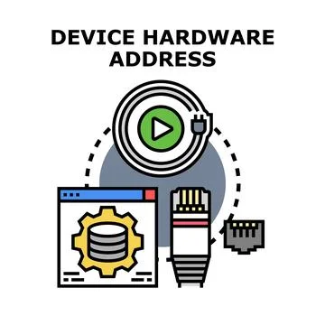 Device hardware address identifying network connection data イラスト素材