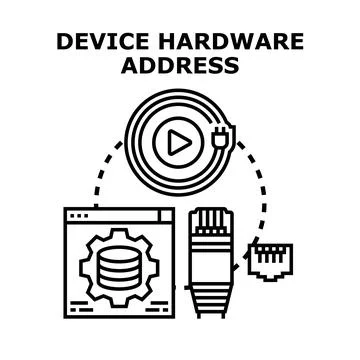 Device hardware address identifying network connection data 스톡 일러스트