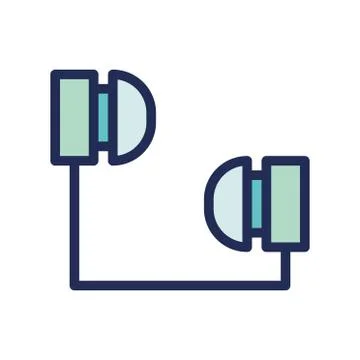 Device headset music logo or icon illustration Stock Illustration