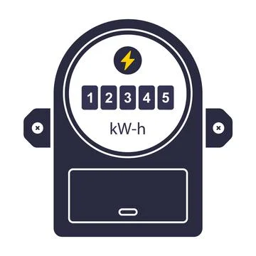 Device icon for measuring electricity consumption. Stock Illustration