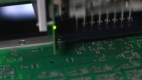 A device is installing the chips on the motherboard Stock Footage 163427793
