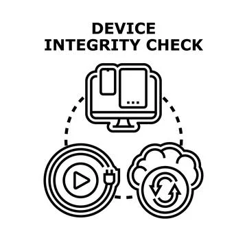 Device integrity check system performing security scan Stock Illustration