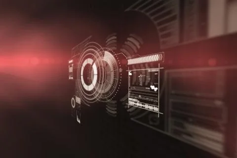 Device interface with graphs 3d Illustrazione stock