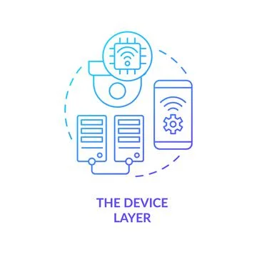 Device layer blue gradient concept icon Stock Illustration